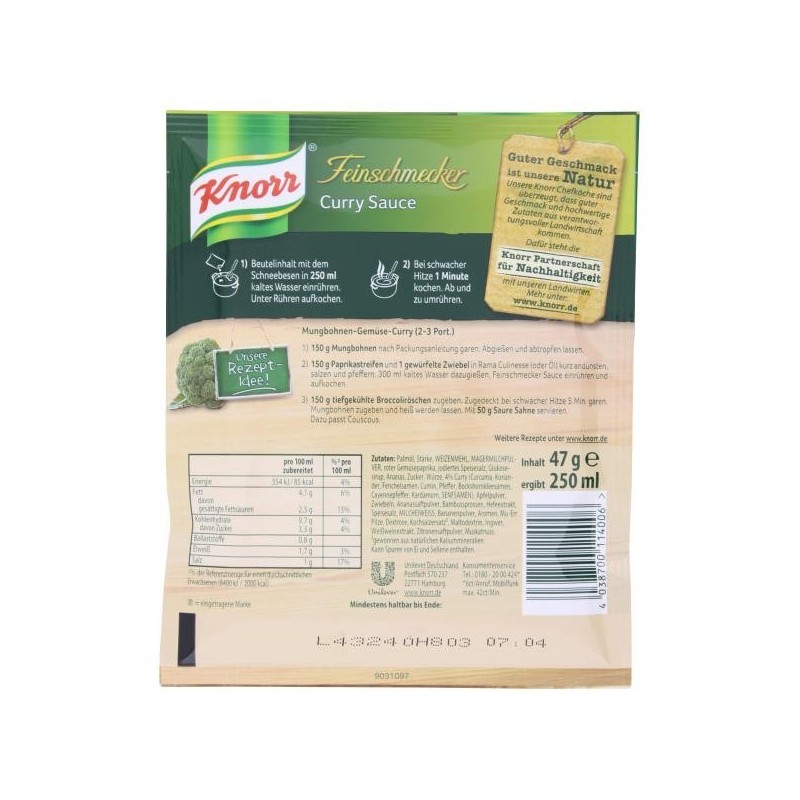 Knorr Feinschmecker Curry Sauce