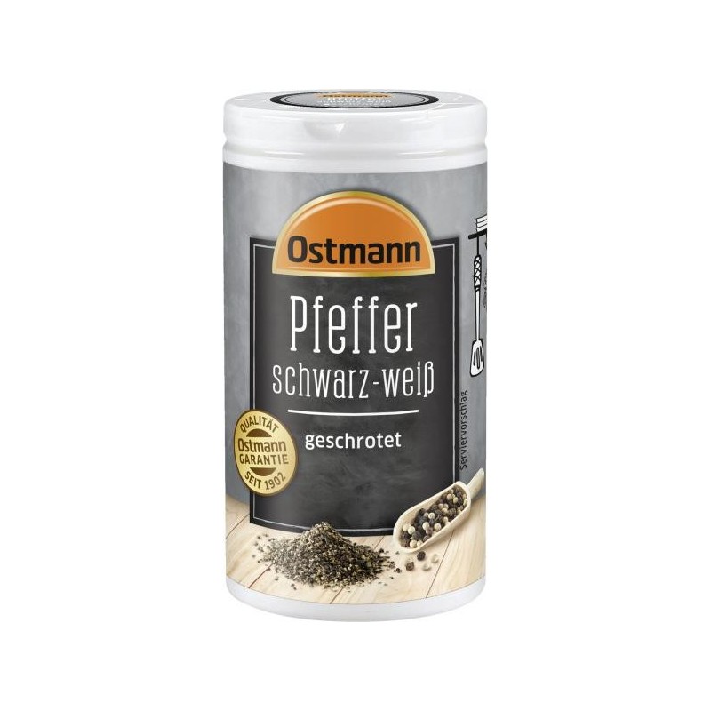 Ostmann Pfeffer Schwarz-weiß Geschrotet